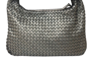 BOTTEGA VENETA ボッテガヴェネタ ホーボー イントレチャート ワンショルダーバッグ 115653 メタリックゴールド 美品 中古 4c076250