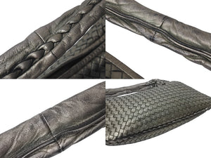 BOTTEGA VENETA ボッテガヴェネタ ホーボー イントレチャート ワンショルダーバッグ 115653 メタリックゴールド 美品 中古 4c076250