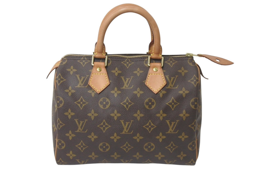 LOUIS VUITTON ルイヴィトン スピーディ25 ハンドバッグ M41528 モノグラム PVC レザー ゴールド金具 ブラウン 美品 中古 4c076290