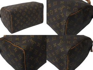 LOUIS VUITTON ルイヴィトン スピーディ25 ハンドバッグ M41109 モノグラム PVC レザー ゴールド金具 ブラウン 美品 中古 4c076290