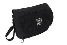Load image into Gallery viewer, 極美品 CHANEL シャネル スポーツライン ショルダーバッグ 8番台 ココマーク パッチ ナイロン ブラック シルバー金具 中古 4b001022