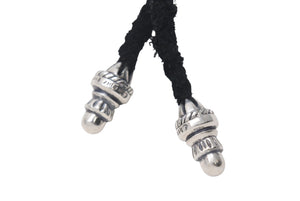 CHROME HEARTS クロムハーツ ボロチップ レザーブレード ネックレス 全長約100cm 重量約19.0g シルバー925 レザー 美品 中古 4b000001