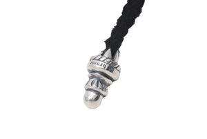CHROME HEARTS クロムハーツ ボロチップ レザーブレード ネックレス 全長約100cm 重量約19.0g シルバー925 レザー 美品 中古 4b000001