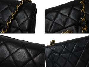 CHANEL シャネル ミニマトラッセ18 チェーンショルダーバッグ ラムスキン ブラック 1番台 中古 4b000011