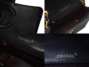 CHANEL シャネル ミニマトラッセ18 チェーンショルダーバッグ ラムスキン ブラック 1番台 中古 4b000011
