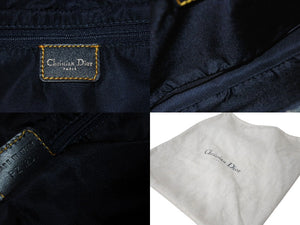 Christian Dior クリスチャンディオール マリスパール ワンショルダーバッグ トロッター ネイビー キャンバス レザー 美品 中古 4b000012