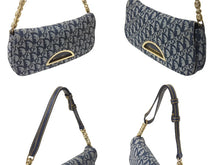 Load image into Gallery viewer, Christian Dior クリスチャンディオール マリスパール ワンショルダーバッグ トロッター ネイビー キャンバス レザー 美品 中古 4b000012