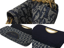 Load image into Gallery viewer, Christian Dior クリスチャンディオール マリスパール ワンショルダーバッグ トロッター ネイビー キャンバス レザー 美品 中古 4b000012