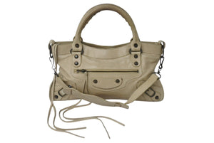 BALENCIAGA バレンシアガ ザ ファースト ハンドバッグ ショルダーバッグ 103208 2WAY レザーベージュ 美品 中古 4b000016