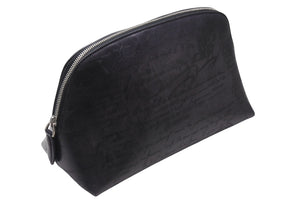 Berluti ベルルッティ カリグラフィ セカンドバッグ クラッチバッグ ポーチ型 FO254 レザー ブラック シルバー金具 美品 中古 4b000022