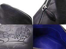 Load image into Gallery viewer, Berluti ベルルッティ カリグラフィ セカンドバッグ クラッチバッグ ポーチ型 FO254 レザー ブラック シルバー金具 美品 中古 4b000022