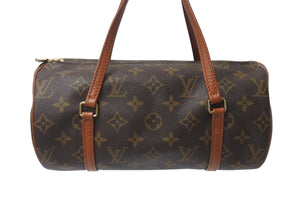 LOUIS VUITTON ルイヴィトン パピヨンPM 26 筒形 ハンドバック ブラウン モノグラム M51386 美品 中古 4b000023