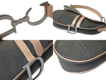 Load image into Gallery viewer, Christian Dior クリスチャンディオール サドルバッグ ワンショルダーバッグ 02RU0043 グレー デニム 美品 中古 4b000024