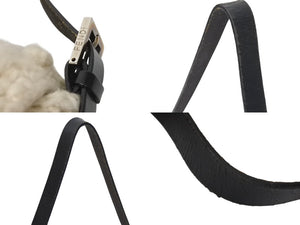 FENDI フェンディ ニットマンマバケット ワンショルダーバッグ ウール レザー ホワイト ブラック シルバー金具 美品 中古 4b000027