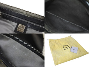FENDI フェンディ ニットマンマバケット ワンショルダーバッグ ウール レザー ホワイト ブラック シルバー金具 美品 中古 4b000027