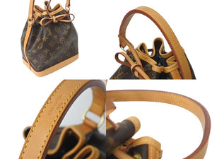 LOUIS VUITTON ルイヴィトン ミニノエ ハンドバッグ M42227 モノグラム PVC レザー ブラウン ゴールド金具 美品 中古 4b000029