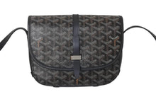 Load image into Gallery viewer, GOYARD ゴヤール ベルヴェデーレPM ショルダーバッグ ブラック PVC コーティングキャンバス レザー 中古 4b000030
