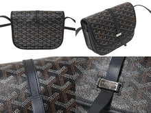 Load image into Gallery viewer, GOYARD ゴヤール ベルヴェデーレPM ショルダーバッグ ブラック PVC コーティングキャンバス レザー 中古 4b000030