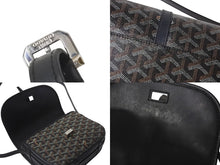 Load image into Gallery viewer, GOYARD ゴヤール ベルヴェデーレPM ショルダーバッグ ブラック PVC コーティングキャンバス レザー 中古 4b000030