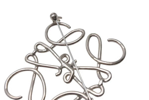 極美品 LOEWE ロエベ アナグラム ブローチ メタル ゴールド アクセサリー ロゴ 111.25.020 中古 4b000036