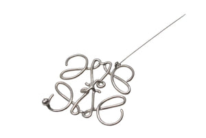 極美品 LOEWE ロエベ アナグラム ブローチ メタル ゴールド アクセサリー ロゴ 111.25.020 中古 4b000036