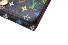 画像をギャラリービューアに読み込む, LOUIS VUITTON ルイヴィトン モノグラム マルチカラー ミュルティクレ4 キーケース M93732 ブラック ロゴ 村上隆 小物 良品 中古 4b000043