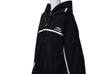 Load image into Gallery viewer, BALENCIAGA バレンシアガ ブルゾン フードレイヤード ジャケット 773043 コットン ナイロン ブラック ホワイト サイズL 美品 中古 4b000048