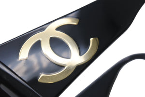 CHANEL シャネル ココマーク サングラス メガネ 0524194305 プラスチック ブラック ゴールド金具 美品 中古 4b000054
