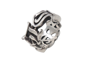 CHROME HEARTS クロムハーツ LARGE SCRIPT BAND ラージ スクリプトバンドリング 指輪 重量約18.6g サイズ23.5号 美品 中古 4b000056