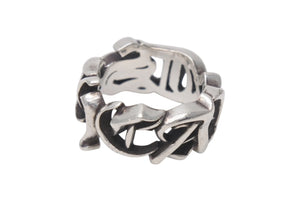 CHROME HEARTS クロムハーツ LARGE SCRIPT BAND ラージ スクリプトバンドリング 指輪 重量約18.6g サイズ23.5号 美品 中古 4b000056