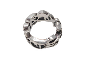 CHROME HEARTS クロムハーツ LARGE SCRIPT BAND ラージ スクリプトバンドリング 指輪 重量約18.6g サイズ23.5号 美品 中古 4b000056