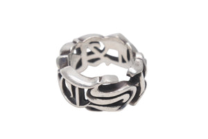 CHROME HEARTS クロムハーツ LARGE SCRIPT BAND ラージ スクリプトバンドリング 指輪 重量約18.6g サイズ23.5号 美品 中古 4b000056