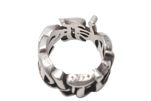 CHROME HEARTS クロムハーツ LARGE SCRIPT BAND ラージ スクリプトバンドリング 指輪 重量約18.6g サイズ23.5号 美品 中古 4b000056