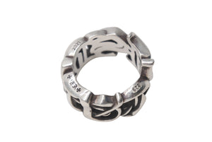 CHROME HEARTS クロムハーツ LARGE SCRIPT BAND ラージ スクリプトバンドリング 指輪 重量約18.6g サイズ23.5号 美品 中古 4b000056