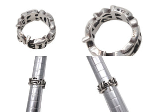 CHROME HEARTS クロムハーツ LARGE SCRIPT BAND ラージ スクリプトバンドリング 指輪 重量約18.6g サイズ23.5号 美品 中古 4b000056
