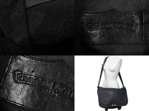 極美品 CHROME HEARTS クロムハーツ SOFT SHOULDER BAG LARGE ソフトショルダーバッグ ラージ セメタリークロスパッチ 11枚 中古 4b000057