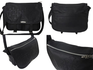 極美品 CHROME HEARTS クロムハーツ SOFT SHOULDER BAG LARGE ソフトショルダーバッグ ラージ セメタリークロスパッチ 11枚 中古 4b000057