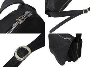 極美品 CHROME HEARTS クロムハーツ SOFT SHOULDER BAG LARGE ソフトショルダーバッグ ラージ セメタリークロスパッチ 11枚 中古 4b000057