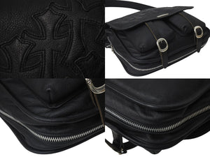 極美品 CHROME HEARTS クロムハーツ SOFT SHOULDER BAG LARGE ソフトショルダーバッグ ラージ セメタリークロスパッチ 11枚 中古 4b000057