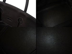 HERMES エルメス ハンドバッグ オータクロア50 ブラウン系 トリヨンクレマンス シルバー金具 □H刻印 美品 中古 4b000060