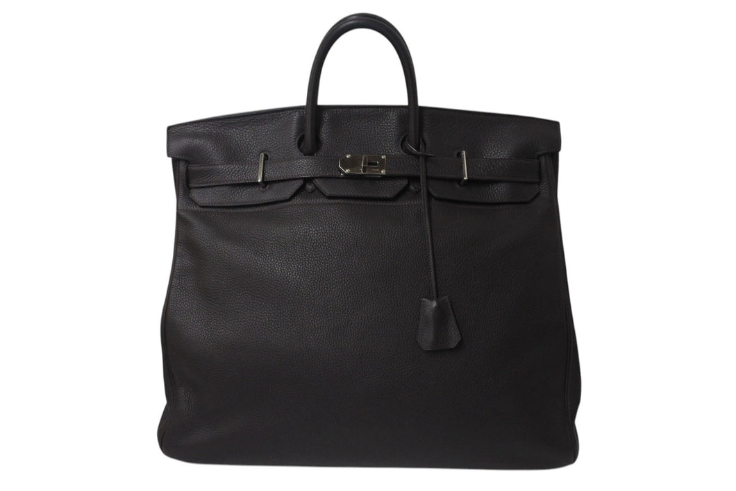 HERMES エルメス ハンドバッグ オータクロア50 ブラウン系 トリヨンクレマンス シルバー金具 □H刻印 美品 中古 4b000060