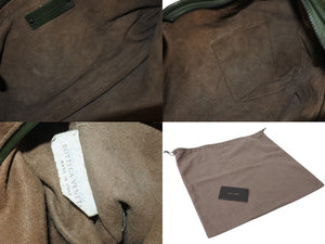極美品 BOTTEGA VENETA ボッテガヴェネタ イントレチャート ホーボー ワンショルダーバッグ B06737234B レザー グリーン 中古 4b000064