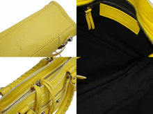 Load image into Gallery viewer, BALENCIAGA バレンシアガ クラシックミニシティ ショルダーバッグ 300295 イエロー レザー シルバー金具 美品 中古 4b000072