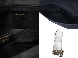 Christian Dior クリスチャンディオール MONTAIGNE CHRIS 1947 モンテーニュクリス 1947 ショルダーバッグ デニム マルチカラー 美品 中古 4b000075