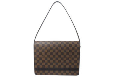 LOUIS VUITTON ルイヴィトン ダミエ トライベッカ カレ ワンショルダーバッグ N51161 PVC レザー ブラウン 美品 中古 4b000087