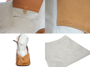 LOEWE ロエベ ハンモックバッグ スモール ２WAY ハンドバッグ ブラウン ソフトグレインカーフ 0691910 ショルダーバッグ 美品 中古 4b000091