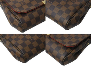 極美品 LOUIS VUITTON ルイヴィトン ショルダーバッグ フェイボリットMM ダミエ N41129 ブラウン ゴールド金具 中古 4b000092