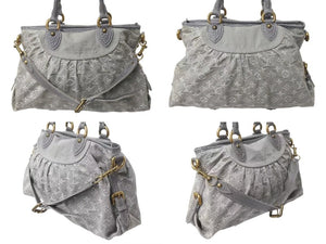 LOUIS VUITTON ルイヴィトン ネオカヴィMM 2WAYハンドバッグ M95837 モノグラムデニム グレー アンティークゴールド 美品 中古 4b000097