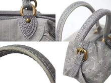 Load image into Gallery viewer, LOUIS VUITTON ルイヴィトン ネオカヴィMM 2WAYハンドバッグ M95837 モノグラムデニム グレー アンティークゴールド 美品 中古 4b000097