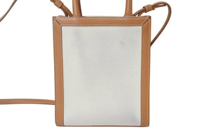 CELINE セリーヌ ミニバーティカルカバ 2WAYショルダーバッグ 193302BNZ.02NT コットンキャンバス レザー ベージュ 美品 中古 4b000099